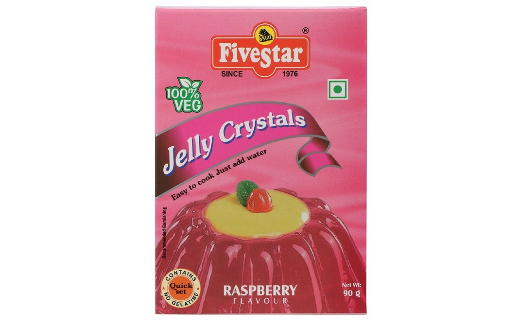 Five Star Jelly Crystals, Raspberry Flavour   Box  90 grams